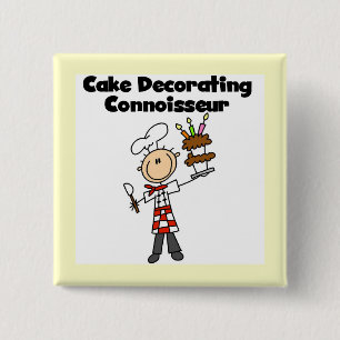 Badge Carré 5 Cm Connaisseur masculin de décoration de gâteaux