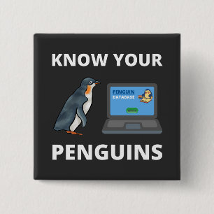 Badge Carré 5 Cm Connaissez vos pingouins