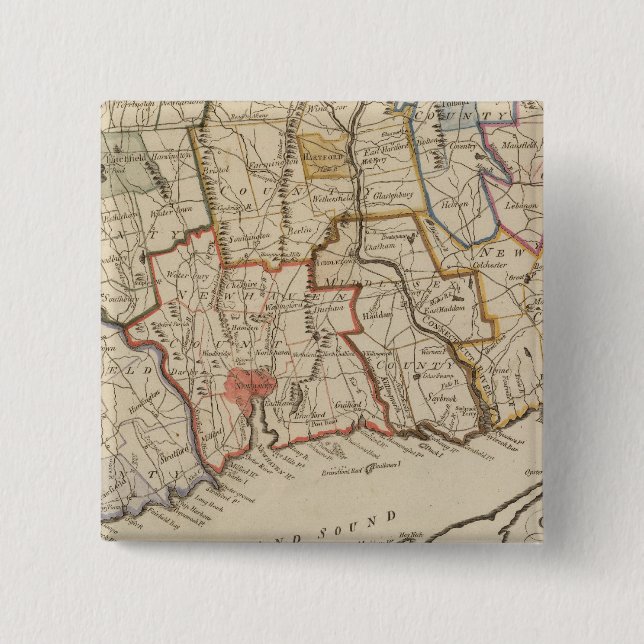 Badge Carré 5 Cm Connecticut (Devant)