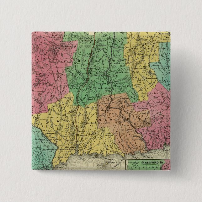 Badge Carré 5 Cm Connecticut 10 (Devant)