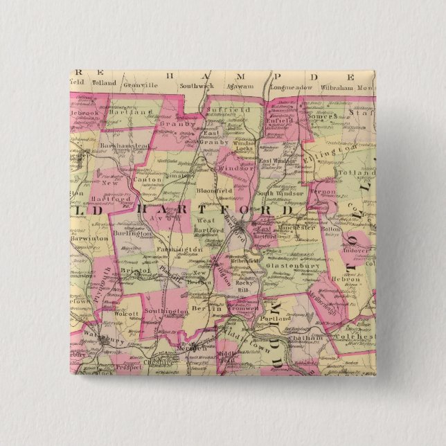 Badge Carré 5 Cm Connecticut 12 (Devant)