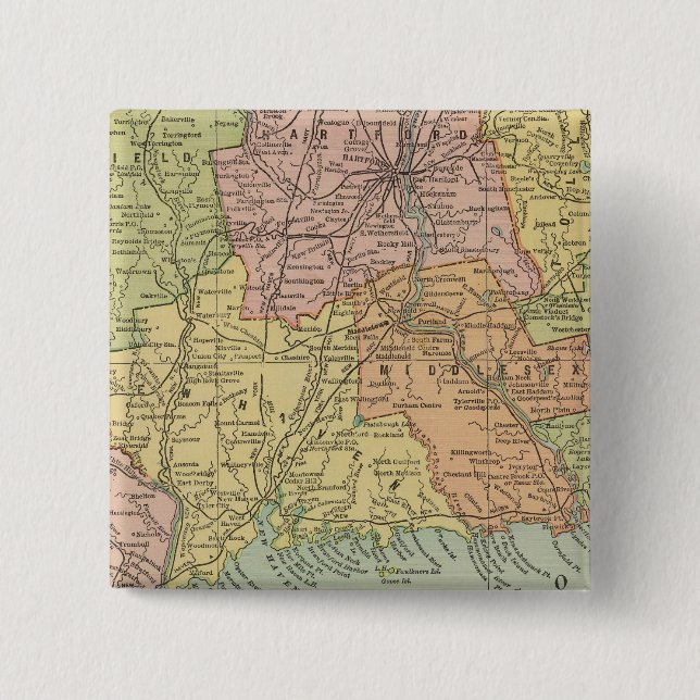 Badge Carré 5 Cm Connecticut 5 (Devant)