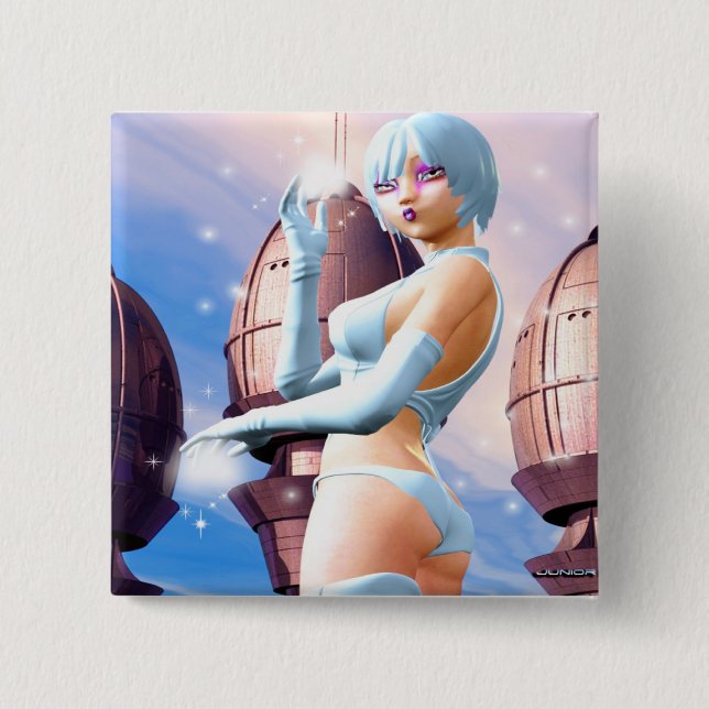 Badge Carré 5 Cm Connu comme lumière (Devant)