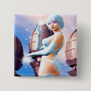 Badge Carré 5 Cm Connu comme lumière