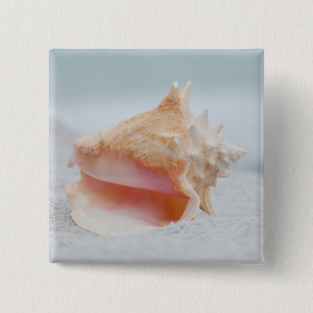 Badge Carré 5 Cm Conque Shell (Devant)