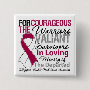 Badge Carré 5 Cm Conscience de Cancer de cou de tête de soutien
