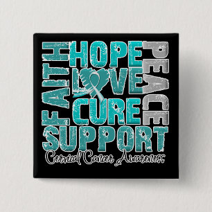 Badge Carré 5 Cm Conscience de cancer du col de l'utérus de