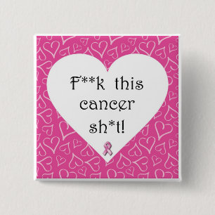 Badge Carré 5 Cm Conscience de cancer du sein - le Cancer est Pin