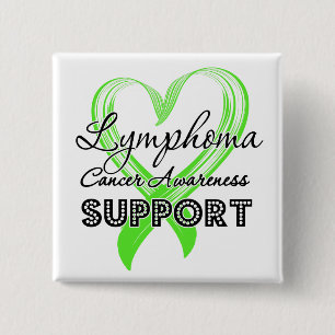 Badge Carré 5 Cm Conscience de lymphome de soutien