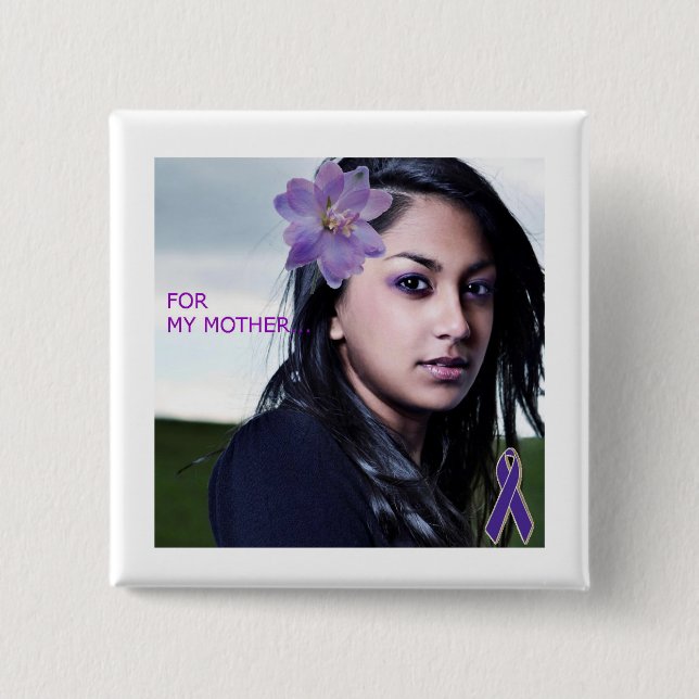 BADGE CARRÉ 5 CM CONSCIENCE DE VIOLENCE FAMILIALE (Devant)