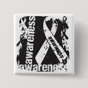 Badge Carré 5 Cm Conscience grunge de cancer de poumon