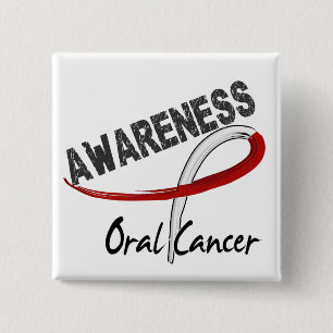 Badge Carré 5 Cm Conscience orale 3 de Cancer
