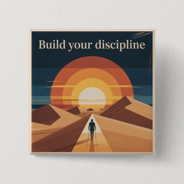 Badge Carré 5 Cm Construire Votre Discipline (Devant)