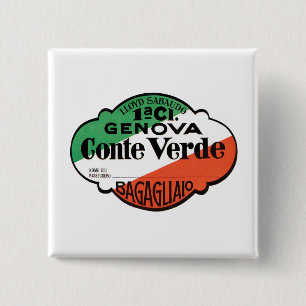 Badge Carré 5 Cm Conte Verde 1ère classe Bagages