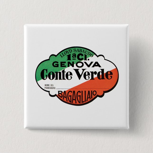 Badge Carré 5 Cm Conte Verde 1ère classe Bagages (Devant)
