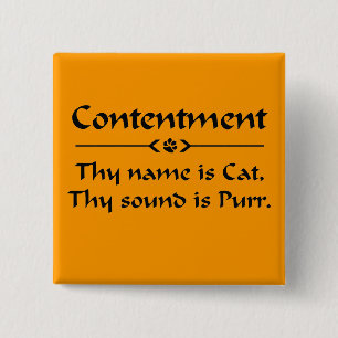 Badge Carré 5 Cm Contentement ton nom est chat
