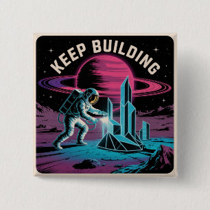 Badge Carré 5 Cm Continuer à Construire