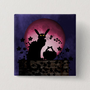 Badge Carré 5 Cm Conversation Noir Pâques