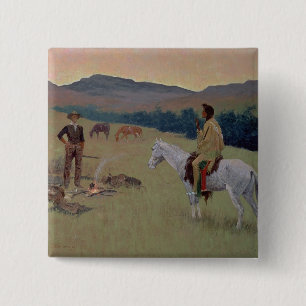 Badge Carré 5 Cm Conversation, or Dubious Company (huile sur le