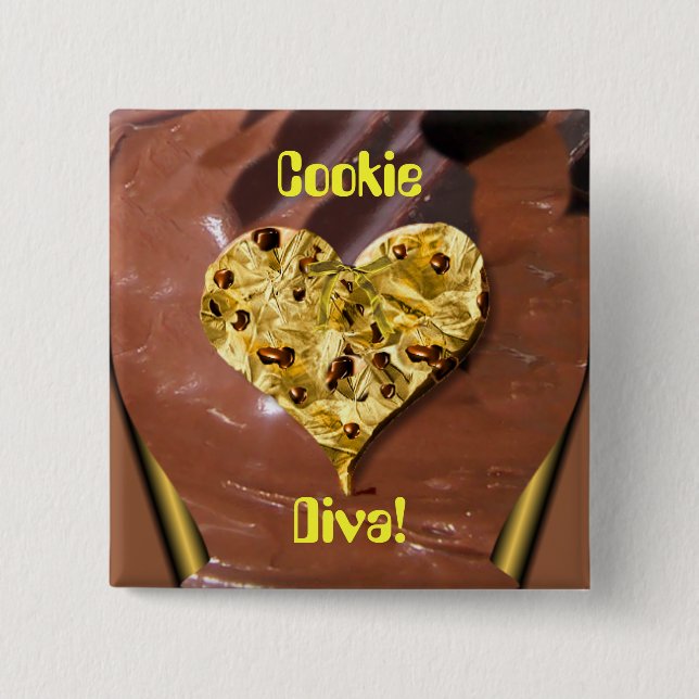 Badge Carré 5 Cm Cookie Diva ! (Devant)