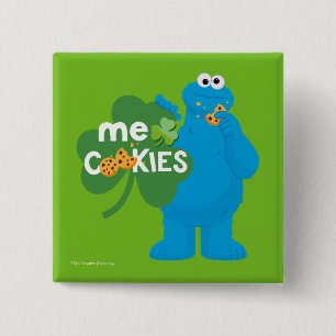 Badge Carré 5 Cm Cookie Monster Amour shamrock