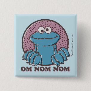 Badge Carré 5 Cm Cookie Monster Om Nom Nom
