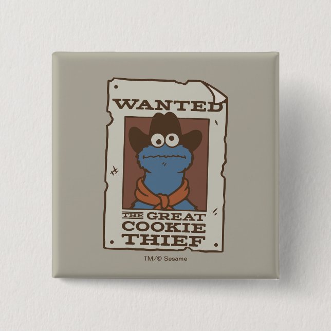 Badge Carré 5 Cm Cookie Monster | Poster Recherché (Devant)