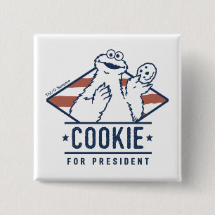 Badge Carré 5 Cm Cookie Monster vintage pour président