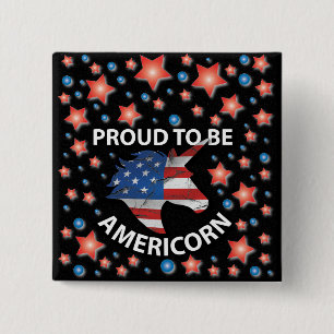 Badge Carré 5 Cm Cool 4 juillet rouge, blanc et bleu américain