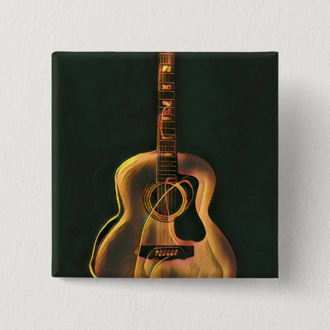 Badge Carré 5 Cm Cool guitarist gift (Devant)