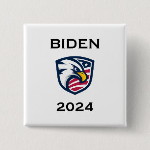 Badge Carré 5 Cm Cool patriotique Joe Biden 2024 Élection Eagle