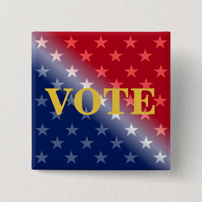 Badge Carré 5 Cm Cool Patriotique VOTE Voter Voter Custom Pinback (Devant)