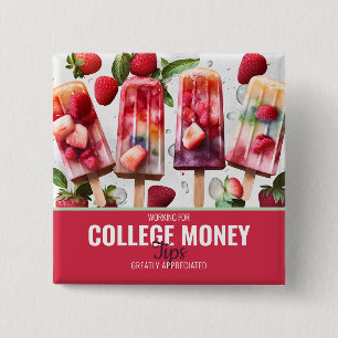 Badge Carré 5 Cm COOL POPSICLES, Conseils Appréciés, College Money