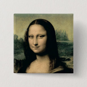 Badge Carré 5 Cm Coordonnée de la Mona Lisa, c.1503-6