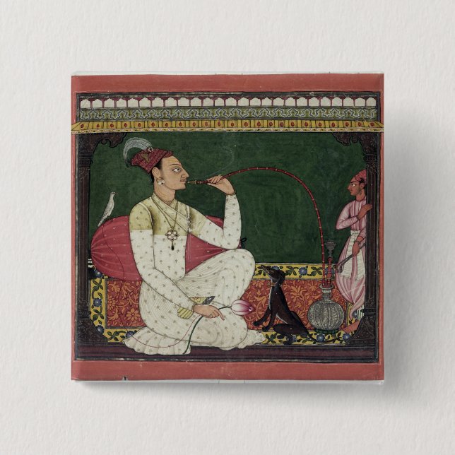 Badge Carré 5 Cm Copain de Medini de rajah, inscrit sur l'inverse (Devant)