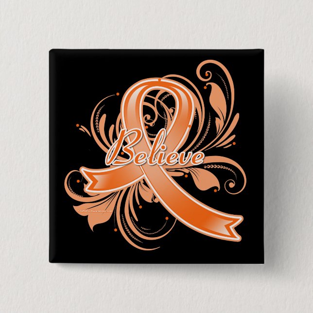 Badge Carré 5 Cm COPD Croire Flourish Ribbon v2 (Devant)