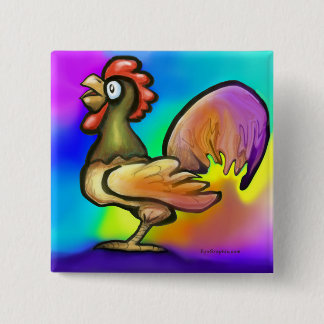 Badge Carré 5 Cm Coq