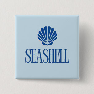Badge Carré 5 Cm Coquillage
