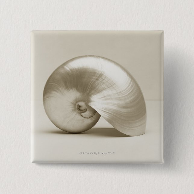Badge Carré 5 Cm Coquillage de Nautilus de perle (Devant)