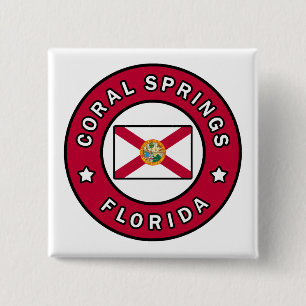 Badge Carré 5 Cm Coral Springs Floride