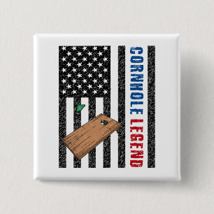 Badge Carré 5 Cm Cornhole Legend USA
