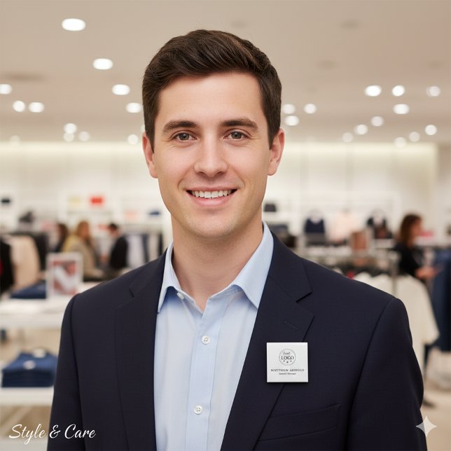 Badge Carré 5 Cm Corporate Logo Professional Identification Button (Corporate Logo Professional Identification Button)