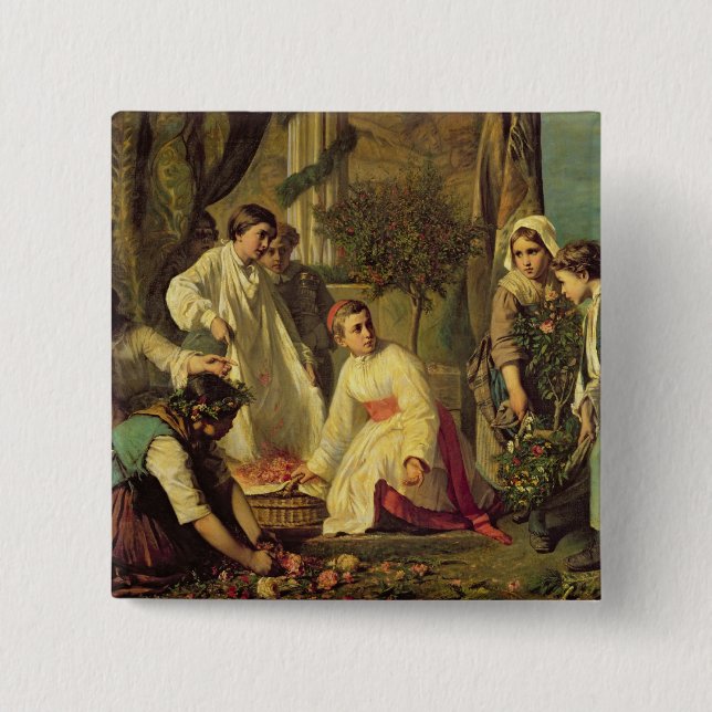 Badge Carré 5 Cm Corpus Christi, 1855 (Devant)