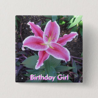 Badge Carré 5 Cm Corsage de bouton de lis de fille d'anniversaire