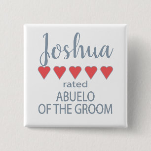 Badge Carré 5 Cm Cortège de mariage et de noce 5 Abuelo au cœur du