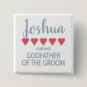 Badge Carré 5 Cm Cortège de mariage et de noce 5 Dieu le parrain du