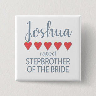 Badge Carré 5 Cm Cortège de mariage et de noce 5 Frère beau-frère o