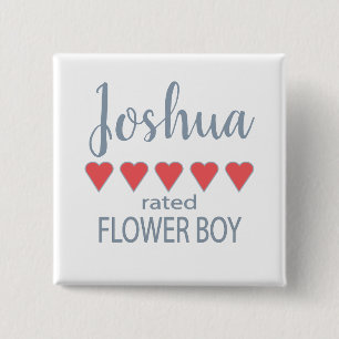 Badge Carré 5 Cm Cortège de mariage et de noce 5 Garçon aux fleurs 