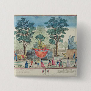 Badge Carré 5 Cm Cortège du char de l'agriculture