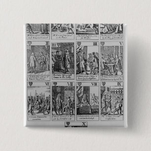 Badge Carré 5 Cm Costume des coeurs illustrant 'le Plot papal